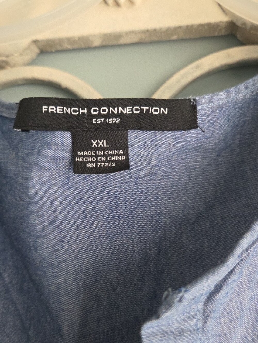 French Connection Light Blue Chambray Midi Dress(z13) - Picture 3 of 3